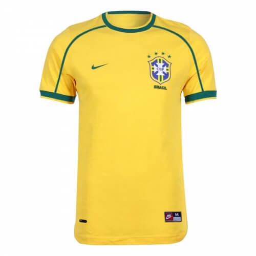 Camisa Retrô Seleção do Brasil I 1998 Masculina Modelo Fan Amarela