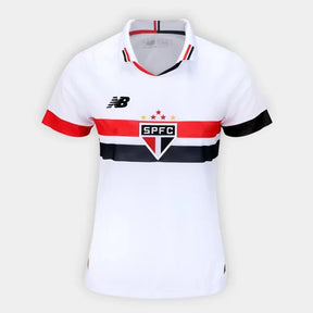 Camisa São Paulo I 24/25 s/n° Torcedor New Balance Feminina - Branco+Vermelho