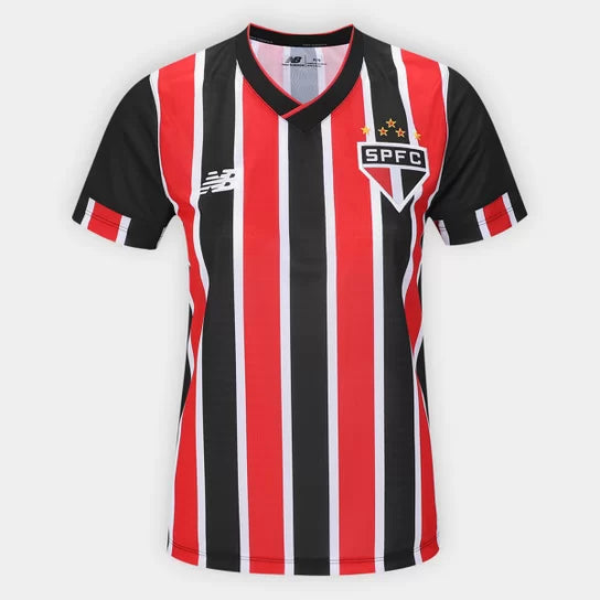 Camisa São Paulo II 24/25 s/n° Torcedor New Balance Feminina - Vermelho+Branco