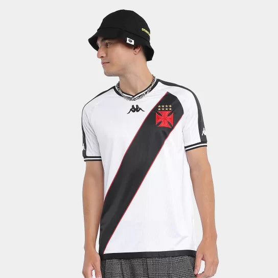 Camisa Vasco II 24/25 s/n° Torcedor Kappa Masculina - Branco+Preto